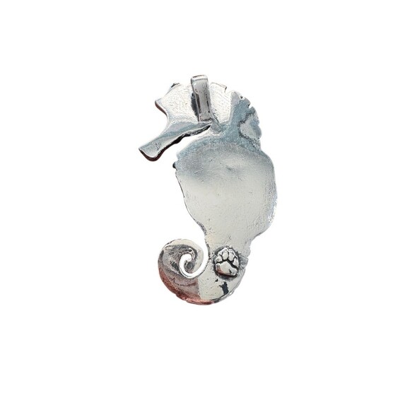 .999 Sterling Silver Large Seahorse Nautical Sea Life Statement Charm Pendant - Picture 6 of 6